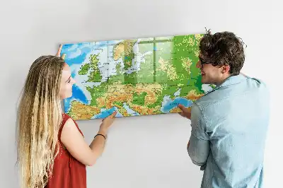 Mappa geografica del mondo lavagna magnetica per disegnare