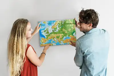 Mappa geografica del mondo lavagna magnetica per disegnare