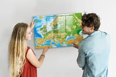Mappa geografica del mondo lavagna magnetica per disegnare