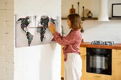 Lavagna magnetica per disegnare mappa del mondo astratta