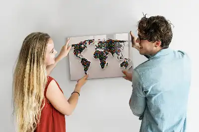 Lavagna magnetica per disegnare mappa del mondo astratta