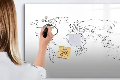 Lavagna magnetica per disegnare a forma di contorno della mappa del mondo