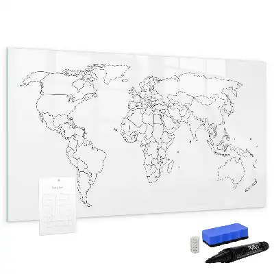 Lavagna magnetica per disegnare a forma di contorno della mappa del mondo