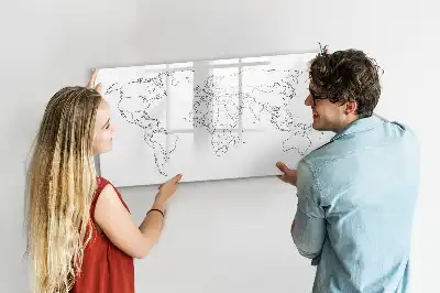 Lavagna magnetica per disegnare a forma di contorno della mappa del mondo