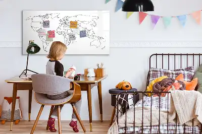 Lavagna magnetica per disegnare a forma di contorno della mappa del mondo
