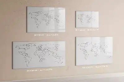 Lavagna magnetica per disegnare a forma di contorno della mappa del mondo