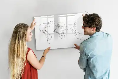 Lavagna magnetica per disegnare a forma di contorno della mappa del mondo