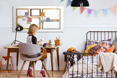 Lavagna magnetica con cornice dorata