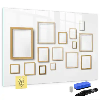 Lavagna magnetica con cornice in legno