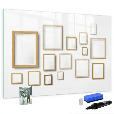 Lavagna magnetica con cornice in legno