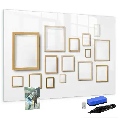 Lavagna magnetica con cornice in legno