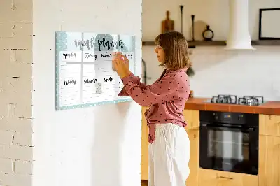 Pianificatore dei pasti lavagna magnetica per scrivere
