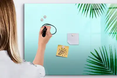 Lavagna magnetica per scrivere con motivo a foglie esotiche
