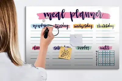 Lavagna magnetica per scrivere menu settimanale