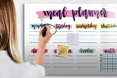 Lavagna magnetica per scrivere menu settimanale