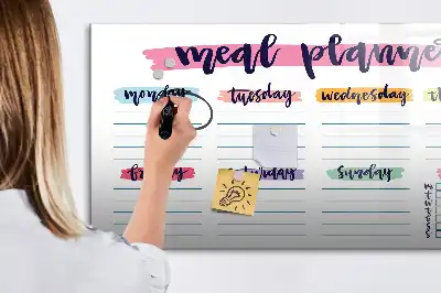 Lavagna magnetica per scrivere menu settimanale