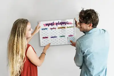 Lavagna magnetica per scrivere menu settimanale