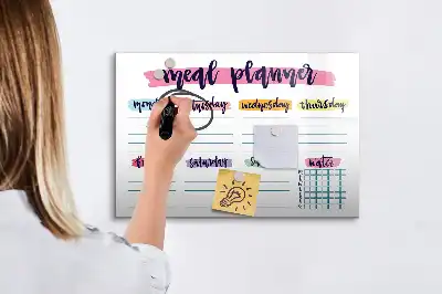 Lavagna magnetica per scrivere menu settimanale