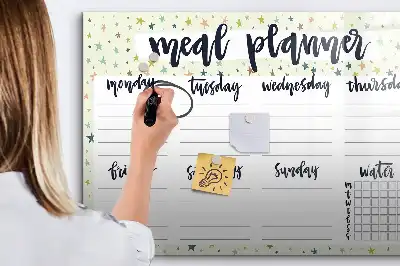Lavagna magnetica per disegnare modello menu settimanale stellare