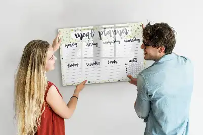 Lavagna magnetica per disegnare modello menu settimanale stellare