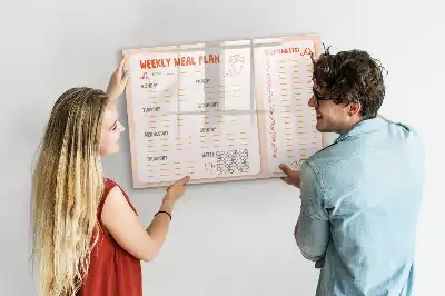 Lavagna magnetica per disegnare con design retro per pianificare i pasti