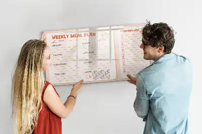 Lavagna magnetica per disegnare con design retro per pianificare i pasti