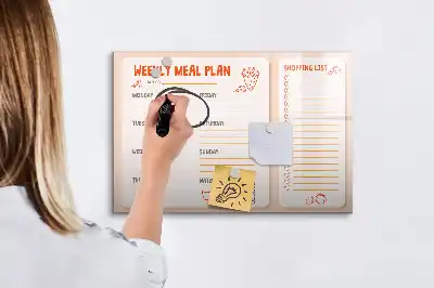 Lavagna magnetica per disegnare con design retro per pianificare i pasti