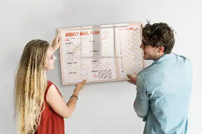 Lavagna magnetica per disegnare con design retro per pianificare i pasti