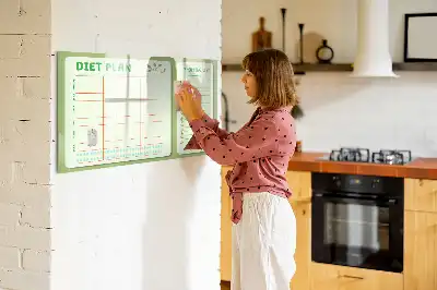 Lavagna magnetica per menù settimanale per scrivere