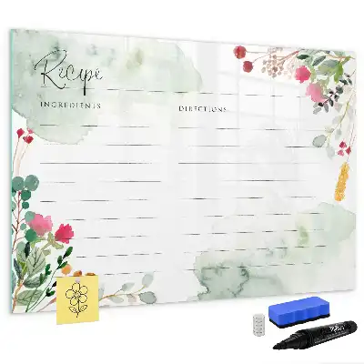 Lavagna magnetica per scrivere spazio per ricette