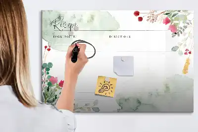 Lavagna magnetica per scrivere spazio per ricette