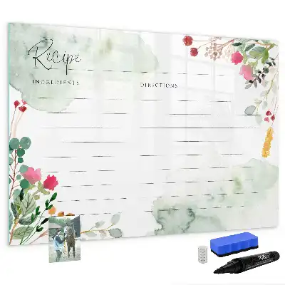 Lavagna magnetica per scrivere spazio per ricette