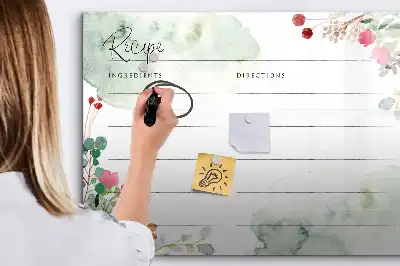 Lavagna magnetica per scrivere spazio per ricette