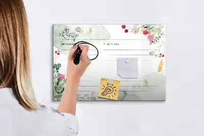 Lavagna magnetica per scrivere spazio per ricette