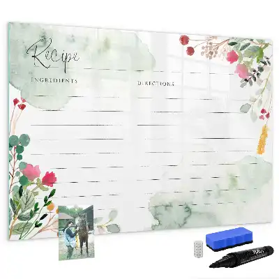 Lavagna magnetica per scrivere spazio per ricette