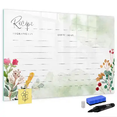 Lavagna magnetica per disegnare con spazio per ricette
