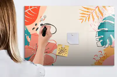 Lavagna magnetica per disegnare motivo piante hawaiane