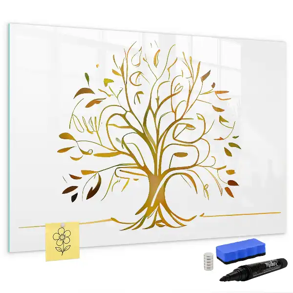 Lavagna magnetica decorazione da parete albero dorato