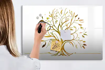 Lavagna magnetica decorazione da parete albero dorato