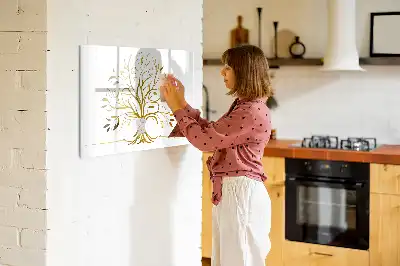 Lavagna magnetica decorazione da parete albero dorato