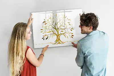 Lavagna magnetica decorazione da parete albero dorato