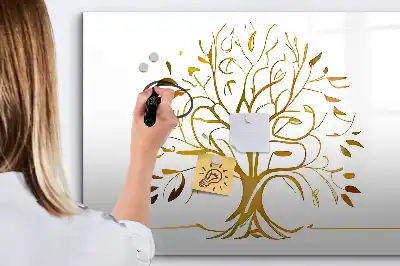 Lavagna magnetica decorazione da parete albero dorato