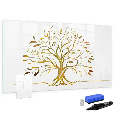 Lavagna magnetica decorazione da parete albero dorato