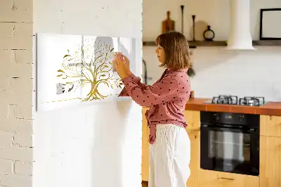 Lavagna magnetica decorazione da parete albero dorato