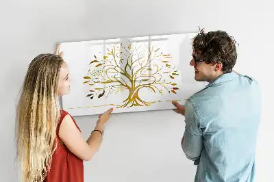 Lavagna magnetica decorazione da parete albero dorato