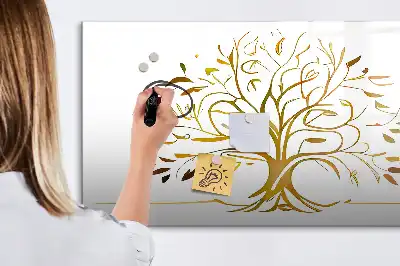 Lavagna magnetica decorazione da parete albero dorato