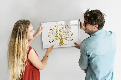 Lavagna magnetica decorazione da parete albero dorato