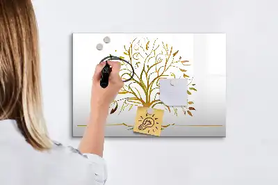 Lavagna magnetica decorazione da parete albero dorato