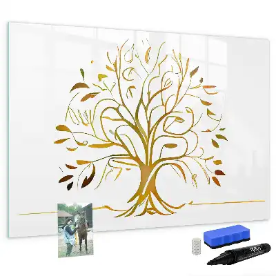 Lavagna magnetica decorazione da parete albero dorato