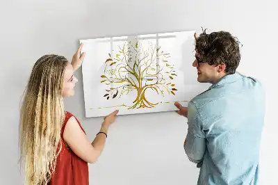 Lavagna magnetica decorazione da parete albero dorato